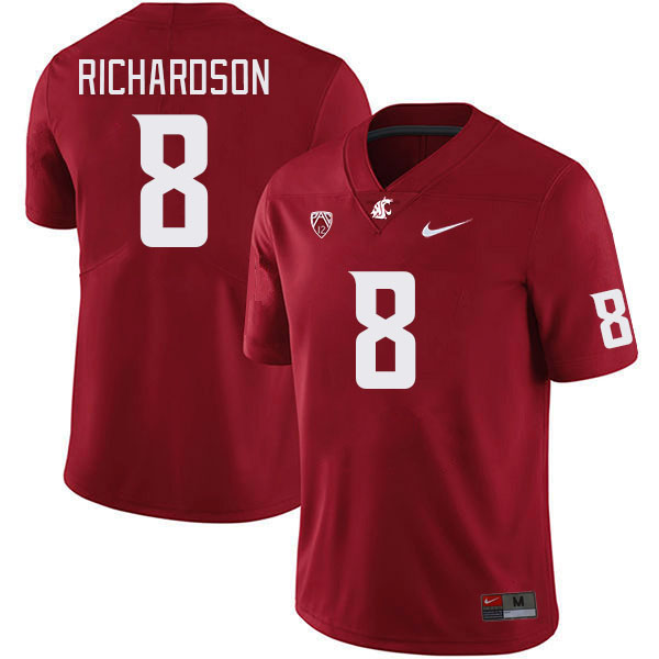 Washington State Cougars #8 Devin Richardson College Football Jerseys Stitched Sale-Crimson